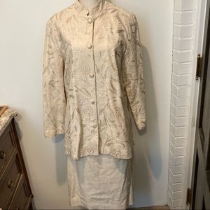 Womens Jacket and Skirt Suite Linen Silk 14
